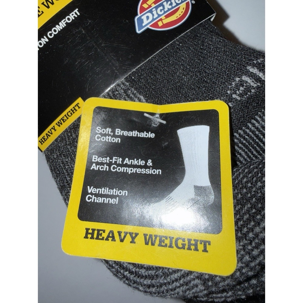 Dickies Men 3 Pack Socks 6-12 Crew Work Black Gray Heavy Duty Cotton Utility NWT - Picture 5 of 9